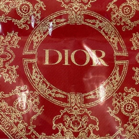 DIOR gold red drawstring cosmetic pouch bag 2024 Lunar New Year - Picture 2 of 3